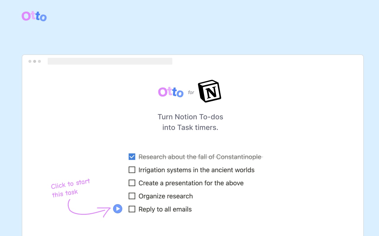 Otto for Notion (beta) -  A Focus time tracker right inside Notion.